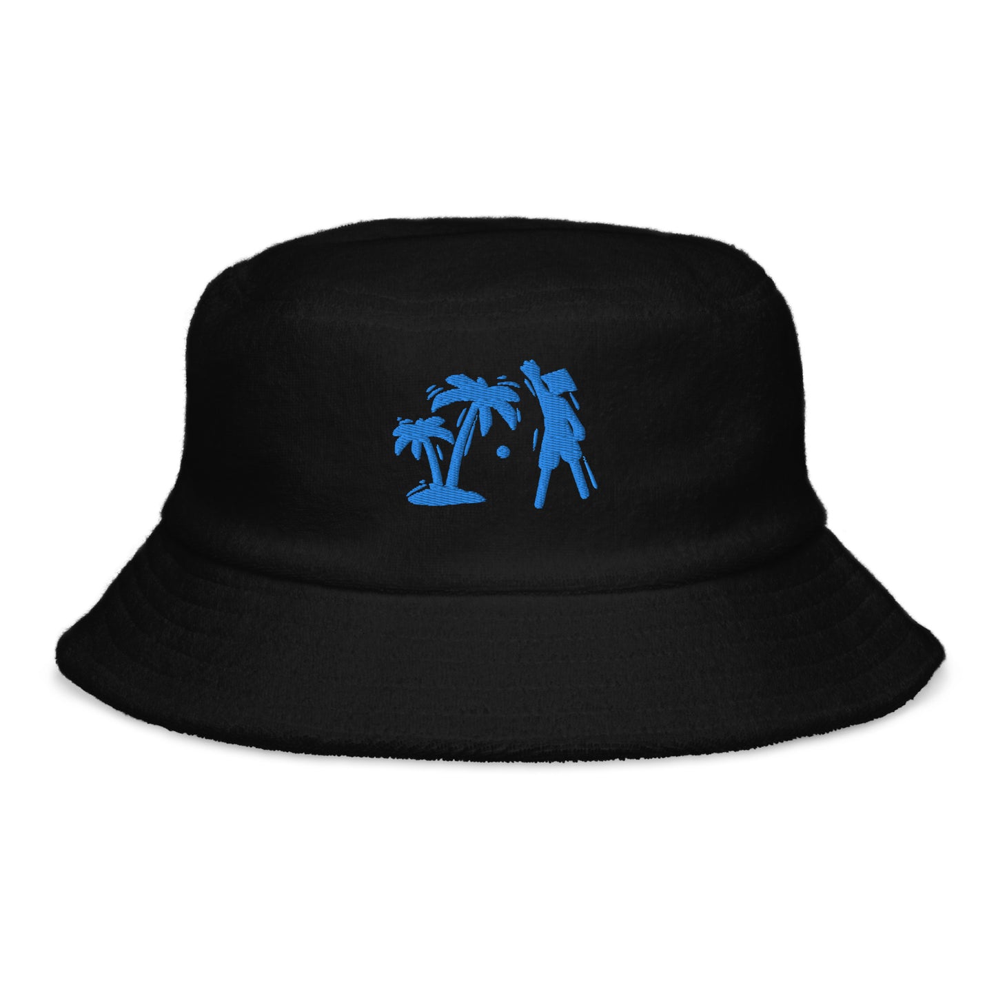 Black/Blue VI terry cloth bucket hat