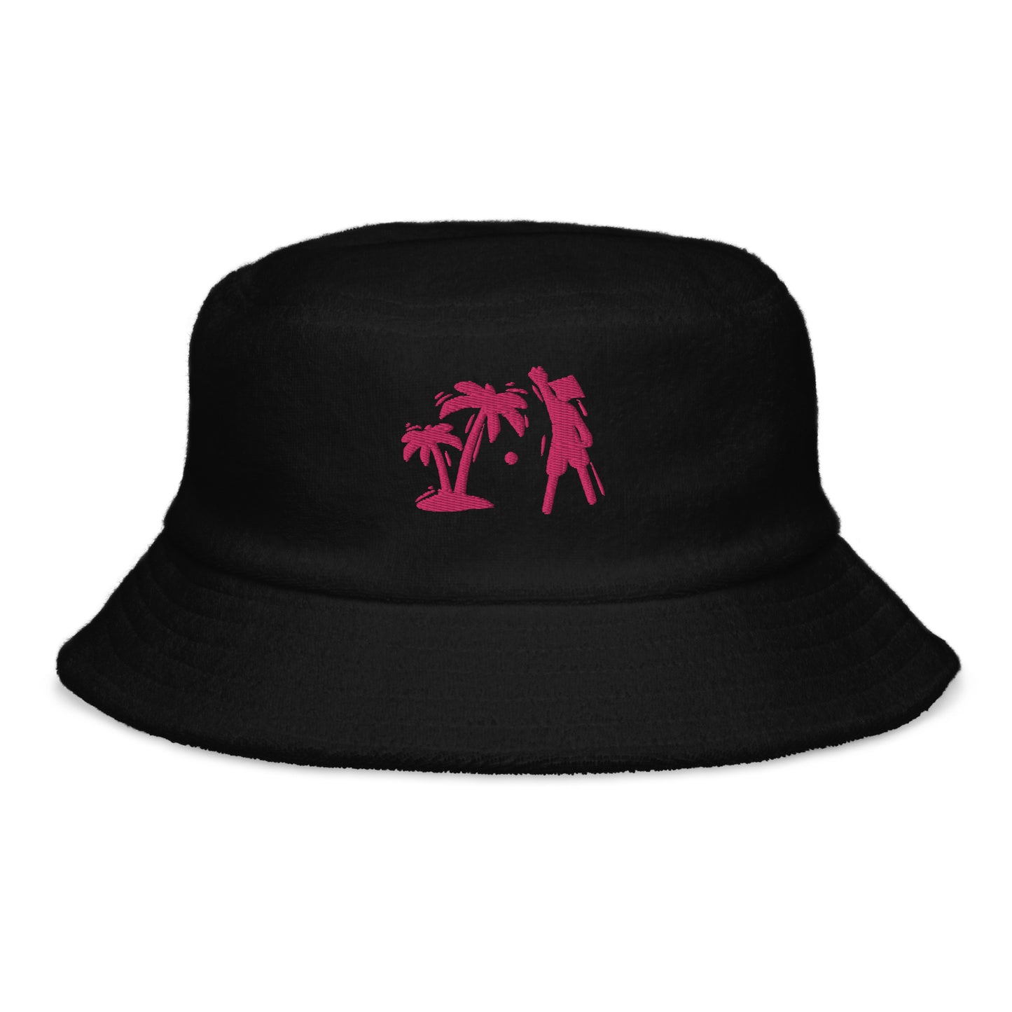 Pink VI terry cloth bucket hat