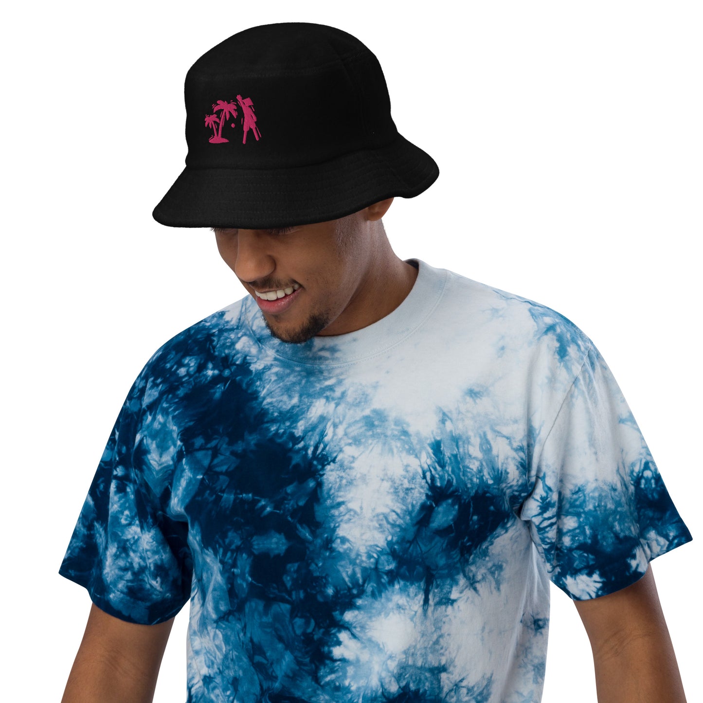 Pink VI terry cloth bucket hat