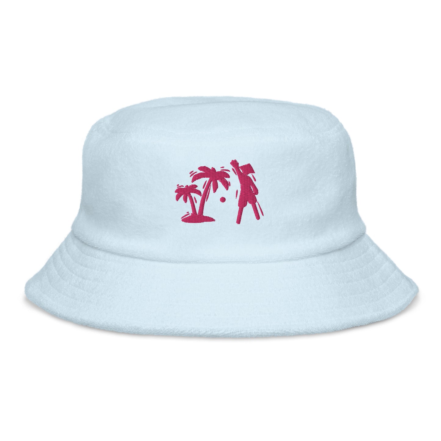Pink VI terry cloth bucket hat