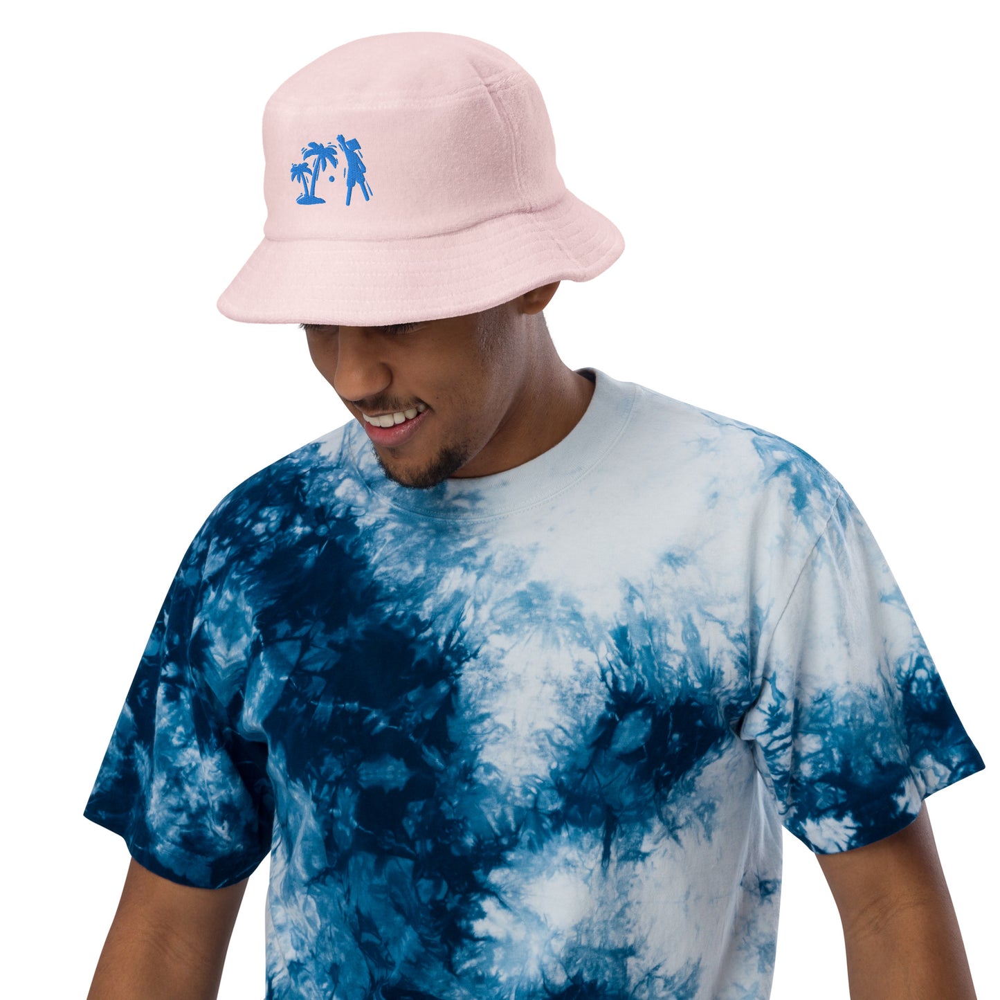 Black/Blue VI terry cloth bucket hat