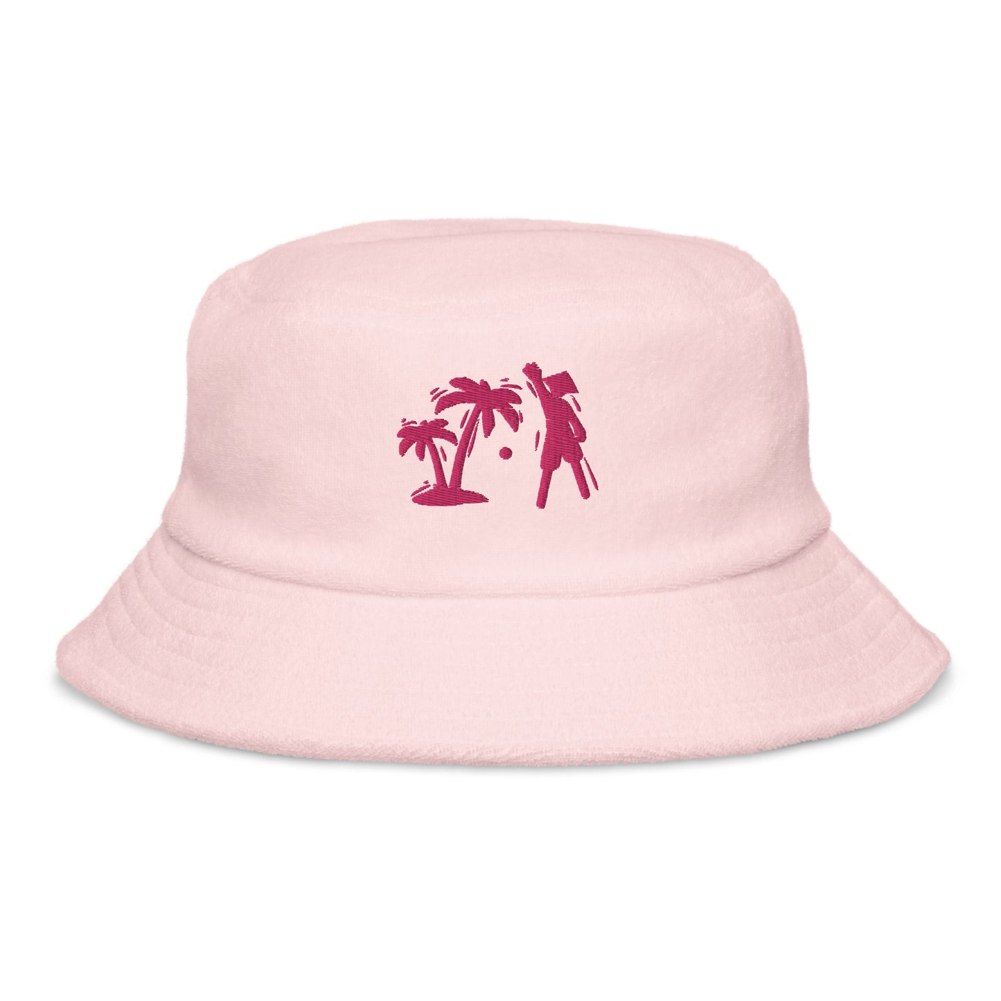 Pink VI terry cloth bucket hat