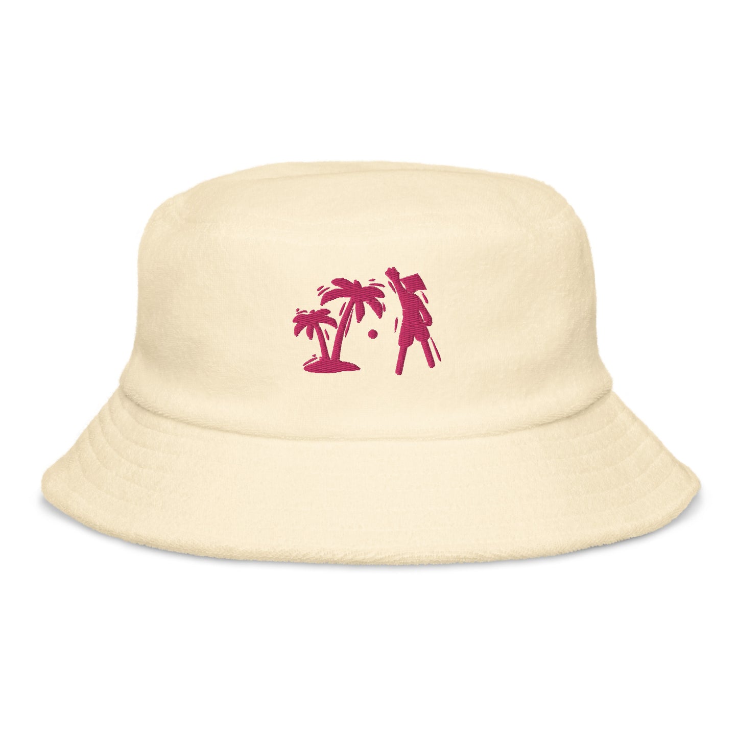 Pink VI terry cloth bucket hat