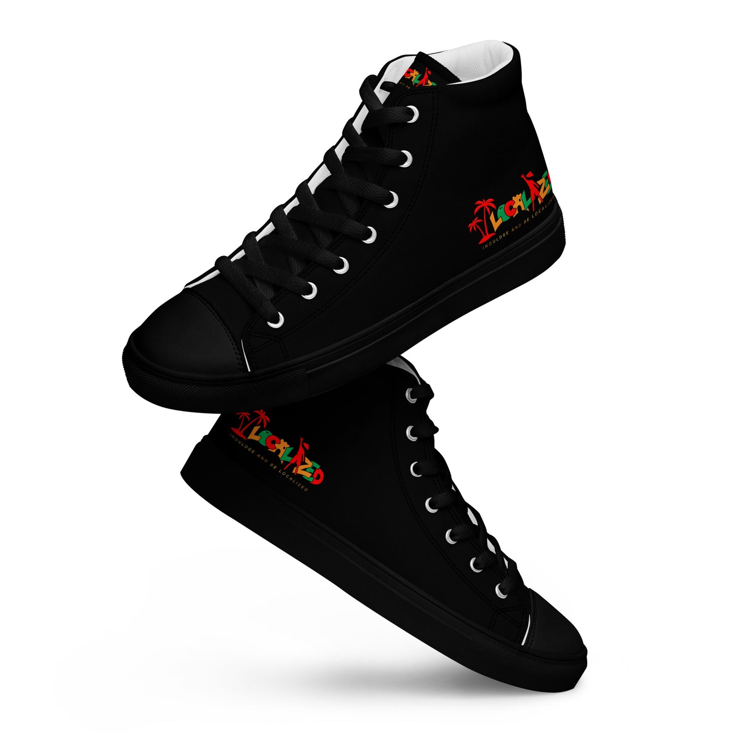 Black V.Localized  (Ice/Gold/Green) Women’s high top canvas shoes