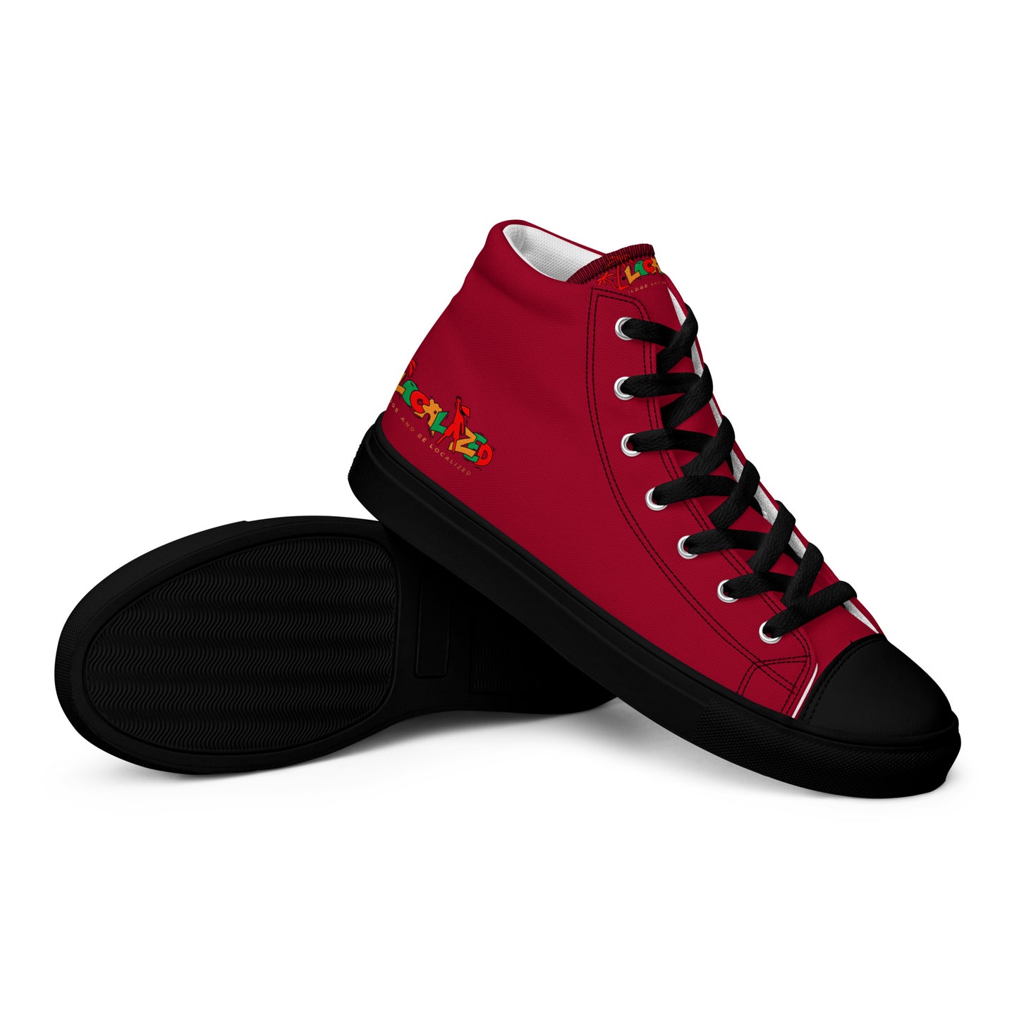 Maroon V.Localized (Ice/Gold/Green)Women’s high top canvas shoes